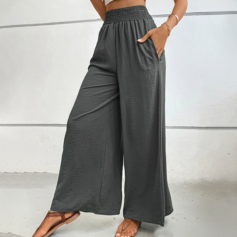 Pantalon d'été décontracté Olivenorma, taille haute, coupe ample, jambes larges et taille élastique - image 23