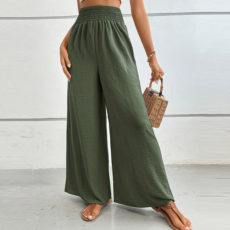 Pantalon d'été décontracté Olivenorma, taille haute, coupe ample, jambes larges et taille élastique - image 20