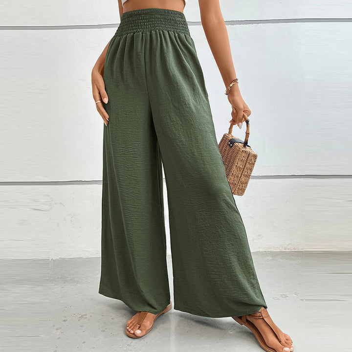 Pantalon d'été décontracté Olivenorma, taille haute, coupe ample, jambes larges et taille élastique - image 20