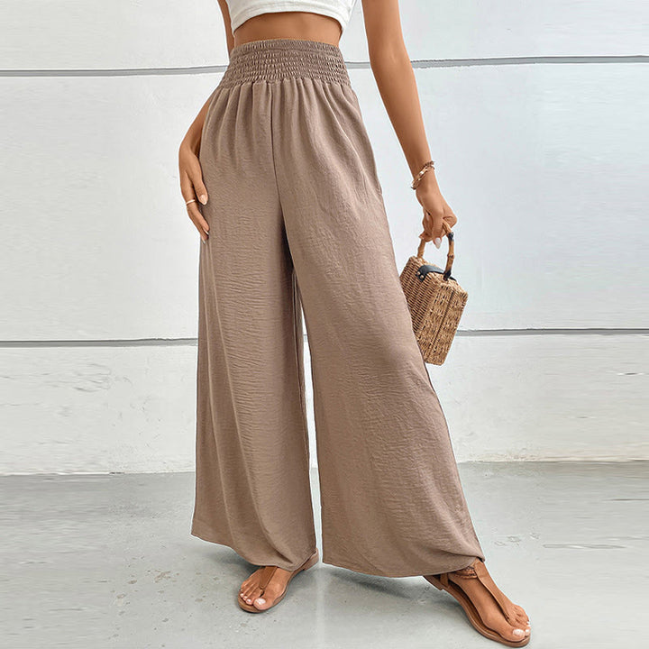 Pantalon d'été décontracté Olivenorma, taille haute, coupe ample, jambes larges et taille élastique - Kaki - XL - image 16