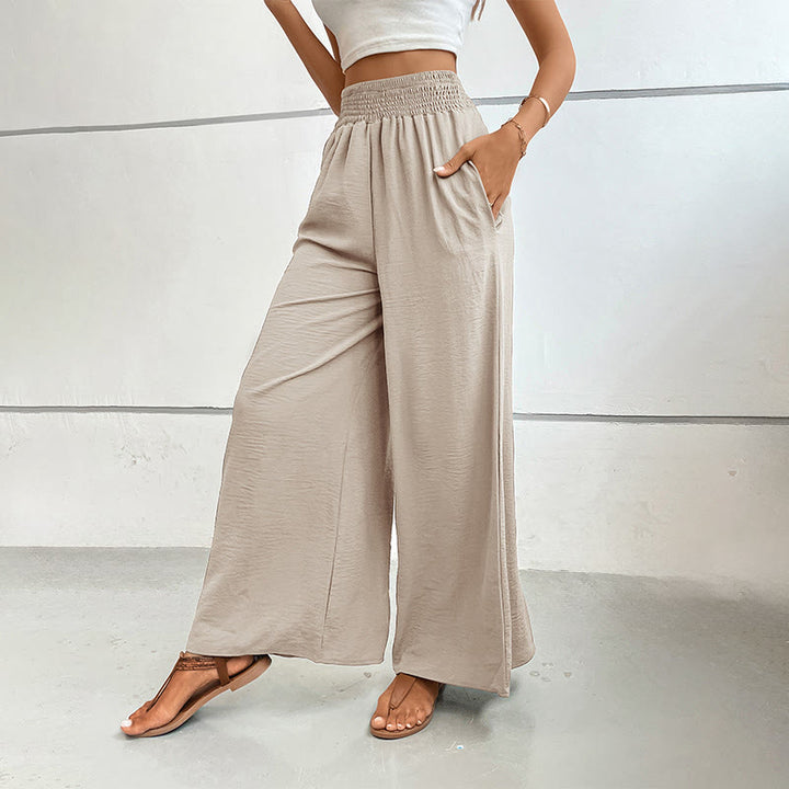 Pantalon d'été décontracté Olivenorma, taille haute, coupe ample, jambes larges et taille élastique - image 14
