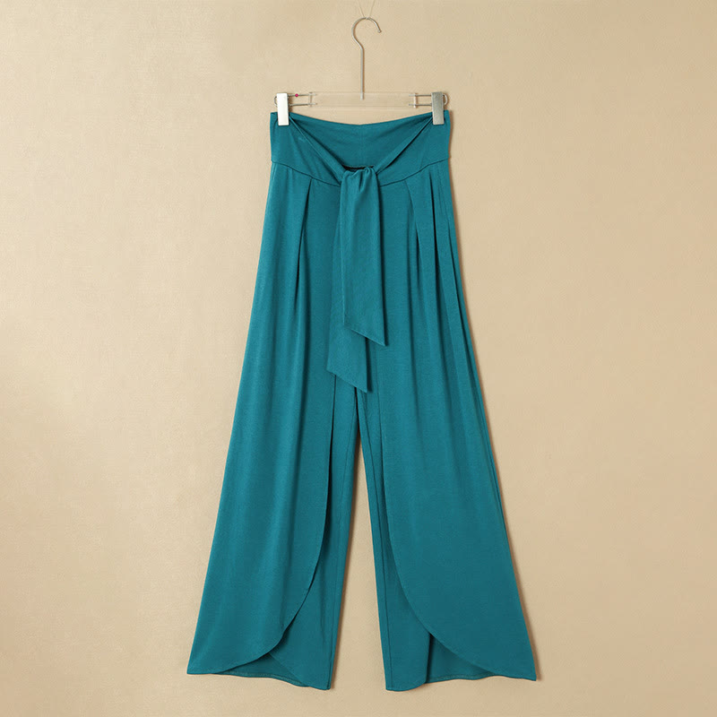 Pantalon de yoga d'été à jambes larges pour femmes Olivenorma - Bleu paon - 2XL - image 17