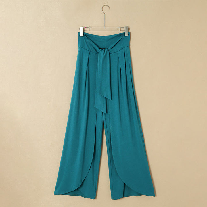 Pantalon de yoga d'été à jambes larges pour femmes Olivenorma - Bleu paon - 2XL - image 17