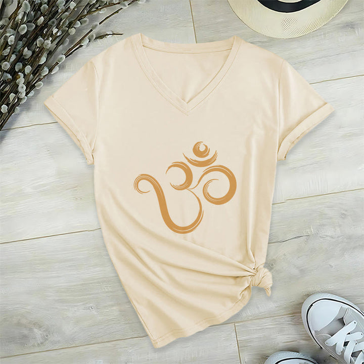 T-shirt Olivenorma Breathe Yoga Méditation à col en V inspirant - Kaki - 2XL - image 20