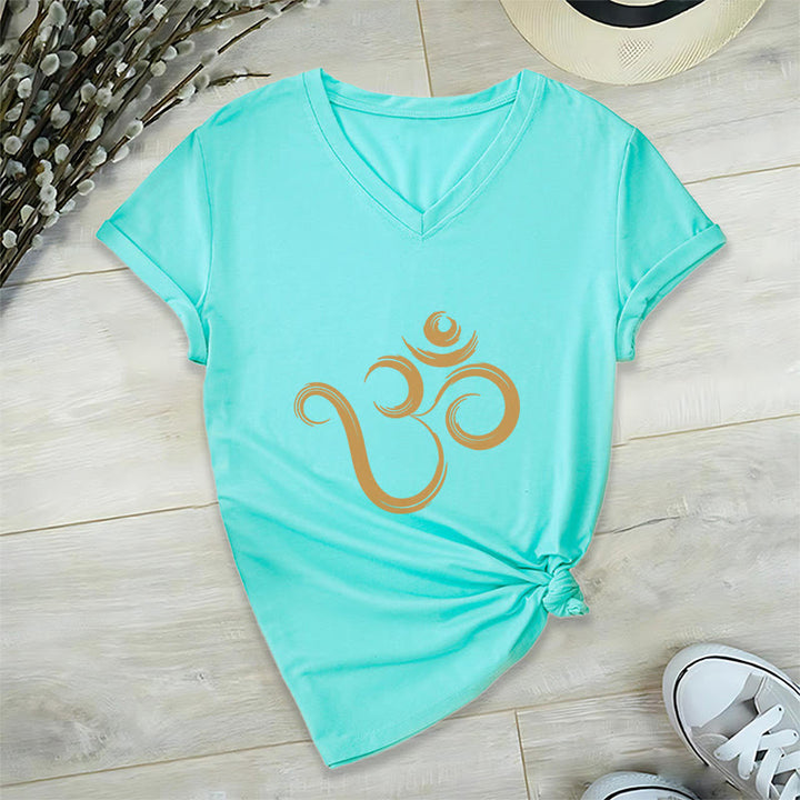 T-shirt Olivenorma Breathe Yoga Méditation à col en V inspirant - Lac Bleu - 2XL - image 22