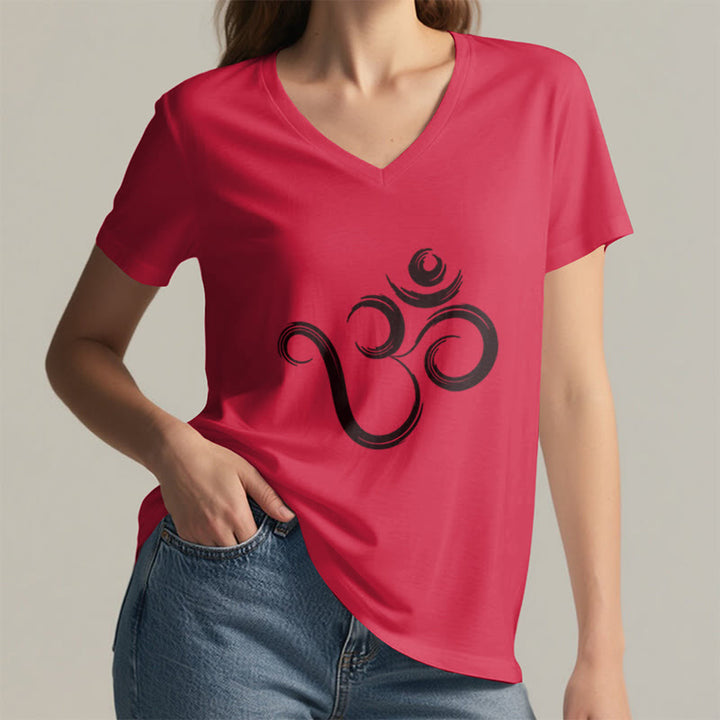 T-shirt Olivenorma Breathe Yoga Méditation à col en V inspirant - image 13