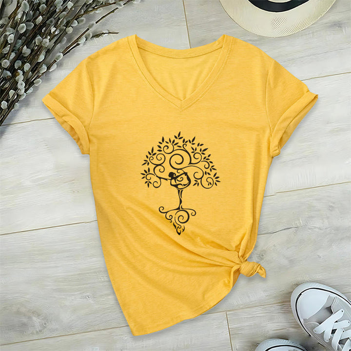 T-shirt col V Olivenorma Yoga Lover Namaste Meditation - Jaune - 2XL - image 16