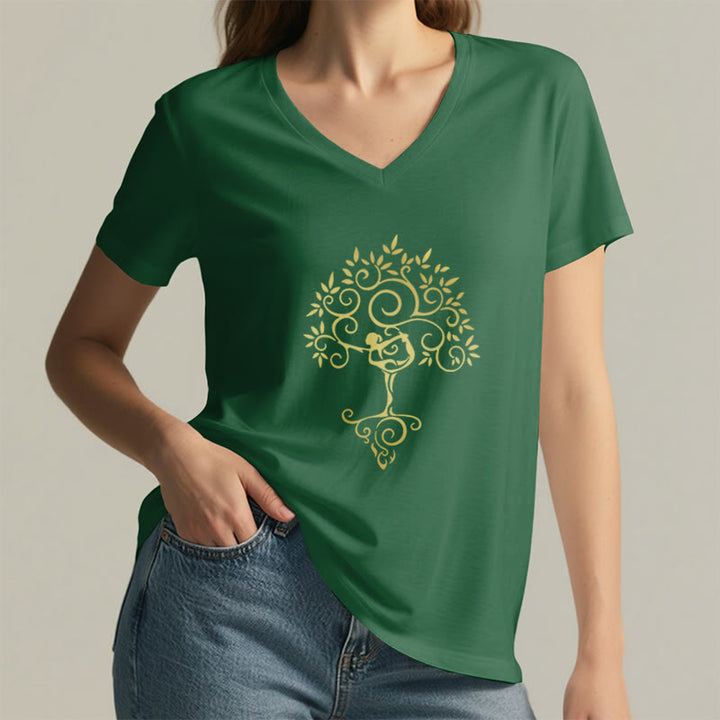 T-shirt col V Olivenorma Yoga Lover Namaste Meditation - image 7