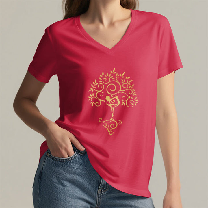 T-shirt col V Olivenorma Yoga Lover Namaste Meditation - image 15