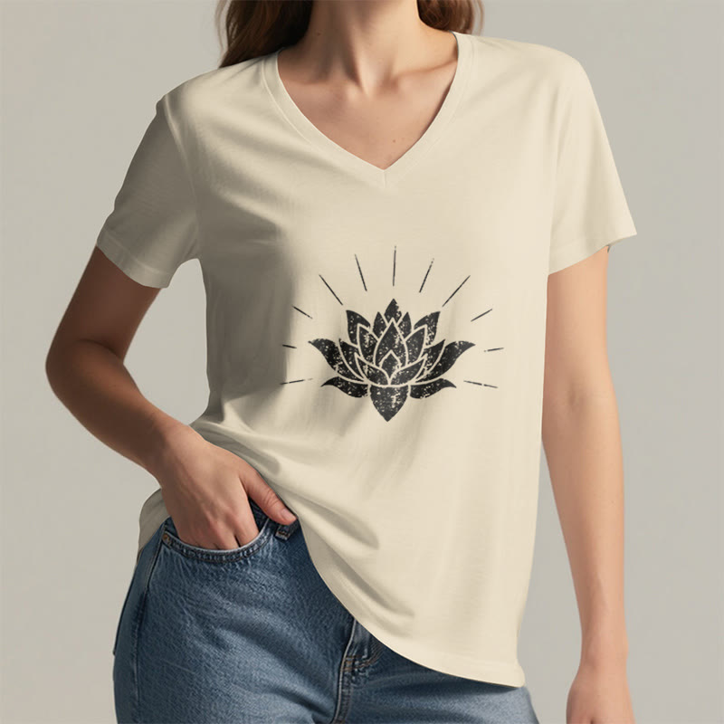 Olivenorma T-shirt col V Lotus Zen Yoga - image 5