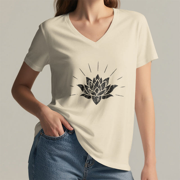 Olivenorma T-shirt col V Lotus Zen Yoga - image 5