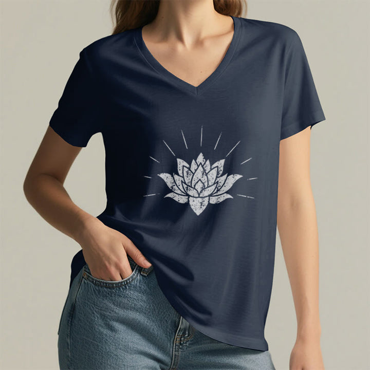 Olivenorma T-shirt col V Lotus Zen Yoga - image 9