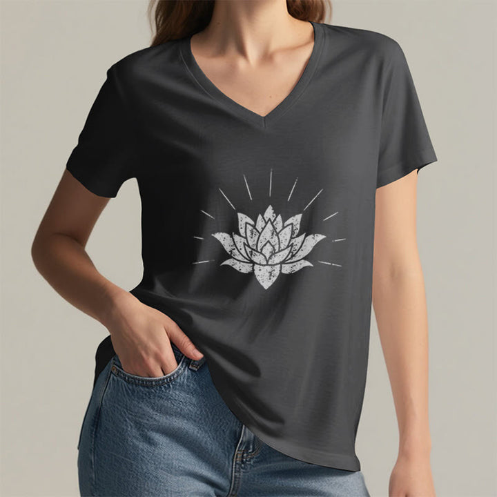 Olivenorma T-shirt col V Lotus Zen Yoga - image 1