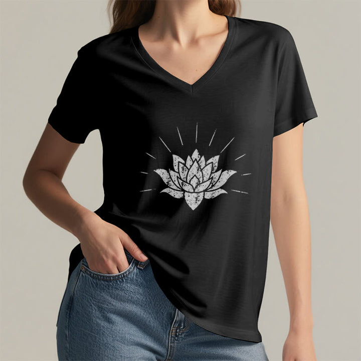 Olivenorma T-shirt col V Lotus Zen Yoga - image 3