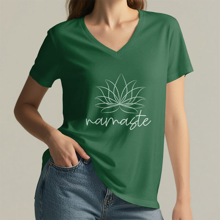 Olivenorma Yoga Méditation Namaste T-shirt col V - image 13