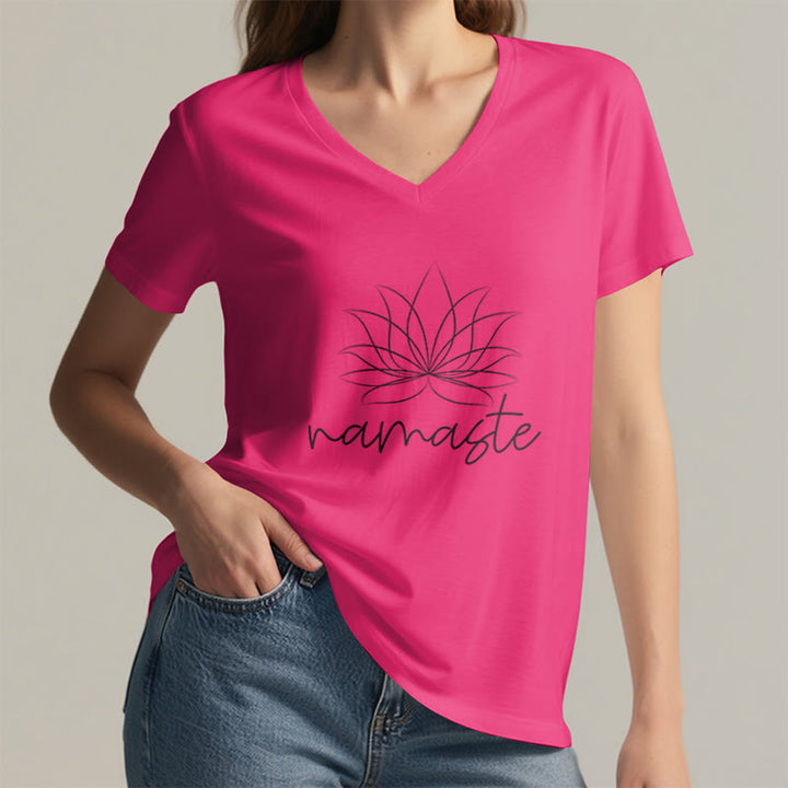 Olivenorma Yoga Méditation Namaste T-shirt col V - image 21