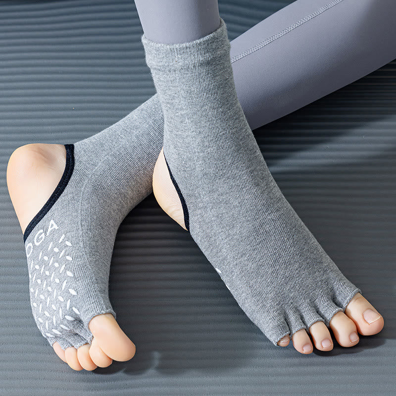 Chaussettes de Pilates Olivenorma pour femmes, antidérapantes, avec séparation respirante des orteils et conception stable pour l'entraînement en studio. Chaussettes de yoga à cinq orteils ouvertes. - image 10