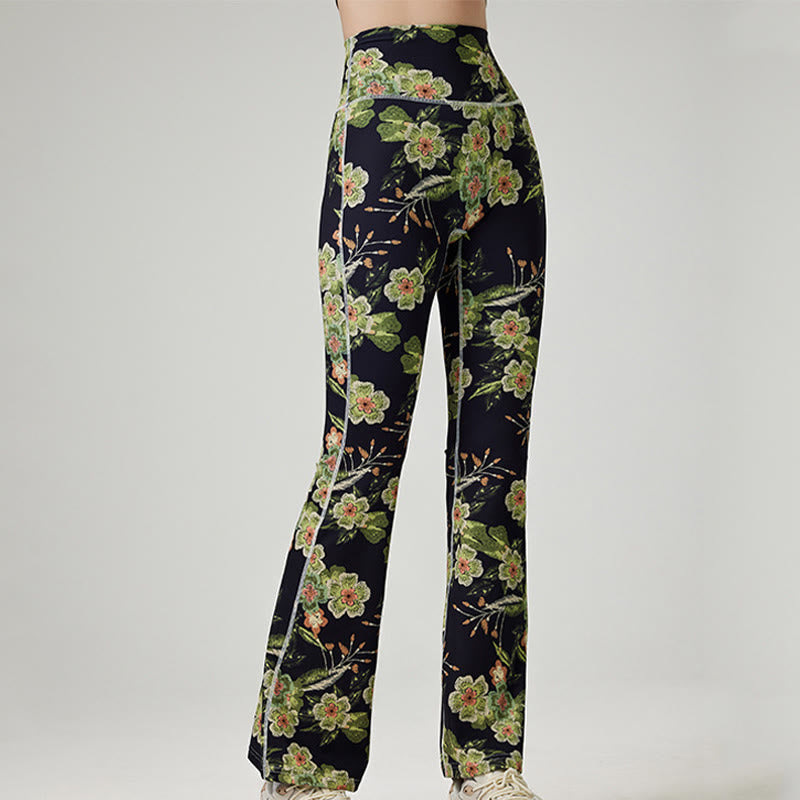 Pantalon de yoga évasé imprimé pour femme Olivenorma - Noir - XL - image 2
