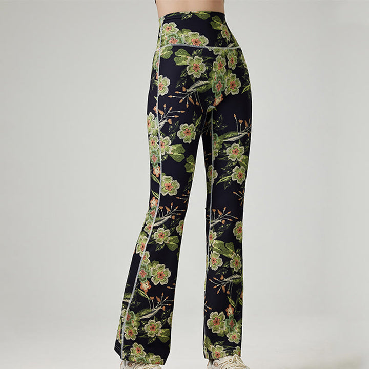 Pantalon de yoga évasé imprimé pour femme Olivenorma - Noir - XL - image 2