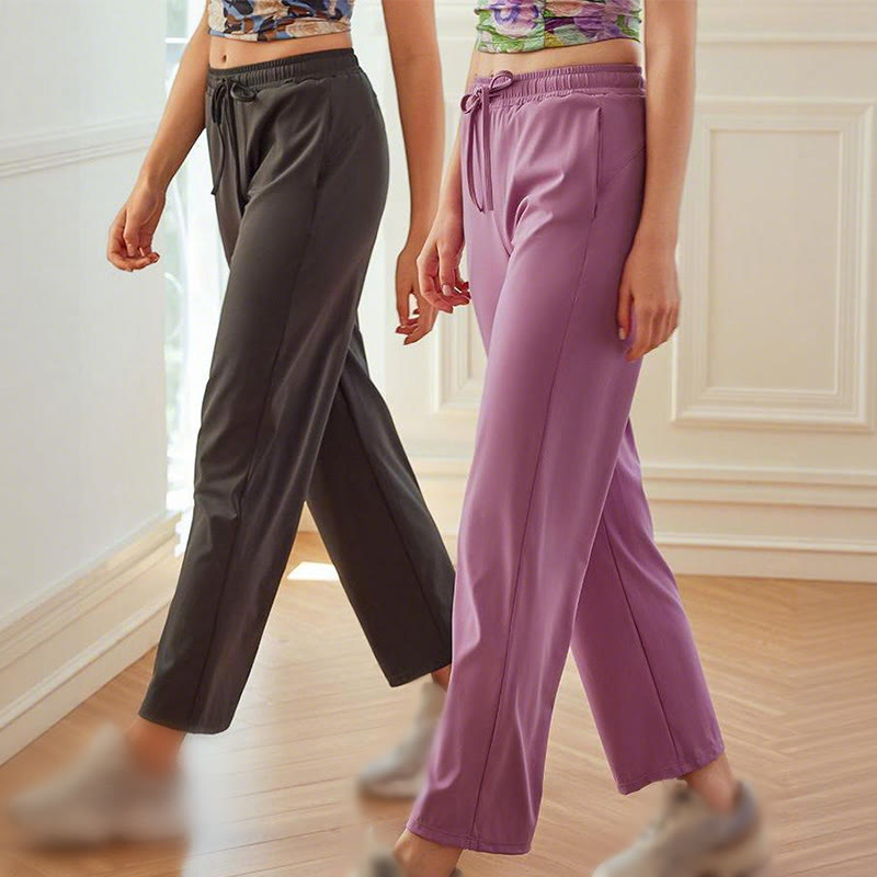 Pantalon de yoga droit taille haute fluide pour femme Olivenorma - image 8