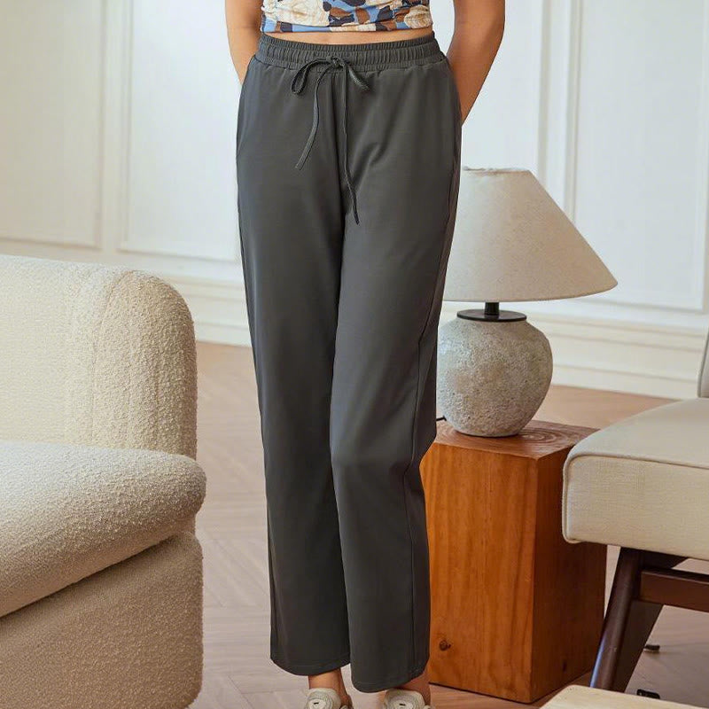 Pantalon de yoga droit taille haute fluide pour femme Olivenorma - Vert sauge - XL - image 7