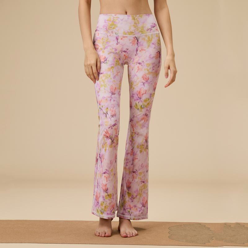 Pantalon de yoga évasé taille haute sculpté pour femme Olivenorma - Floraison dégradée - XL - image 5