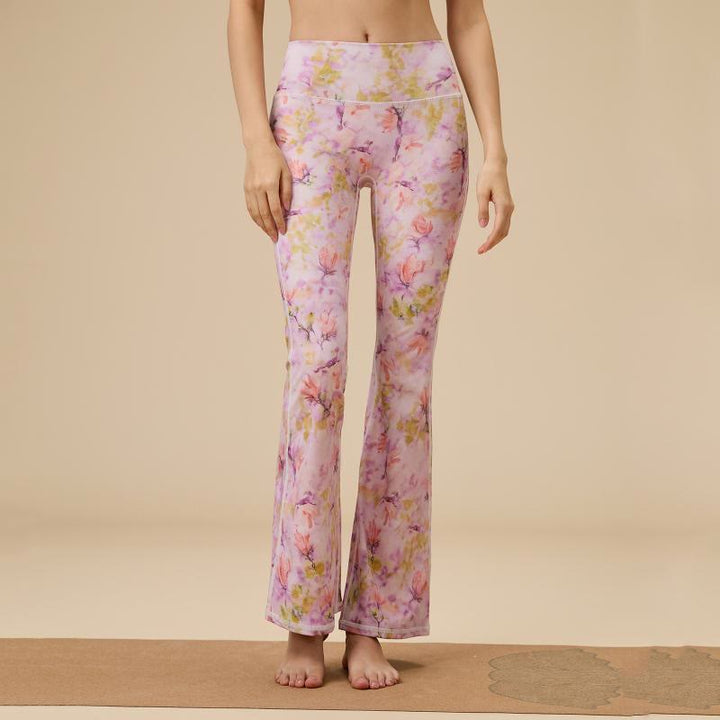 Pantalon de yoga évasé taille haute sculpté pour femme Olivenorma - Floraison dégradée - XL - image 5