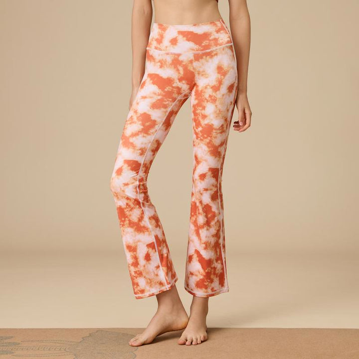 Pantalon de yoga évasé taille haute sculpté pour femme Olivenorma - Rouge rouille - XL - image 0