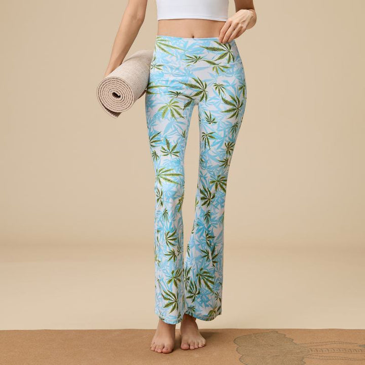 Pantalon de yoga évasé taille haute sculpté pour femme Olivenorma - Feuille d'amoureux - XL - image 22