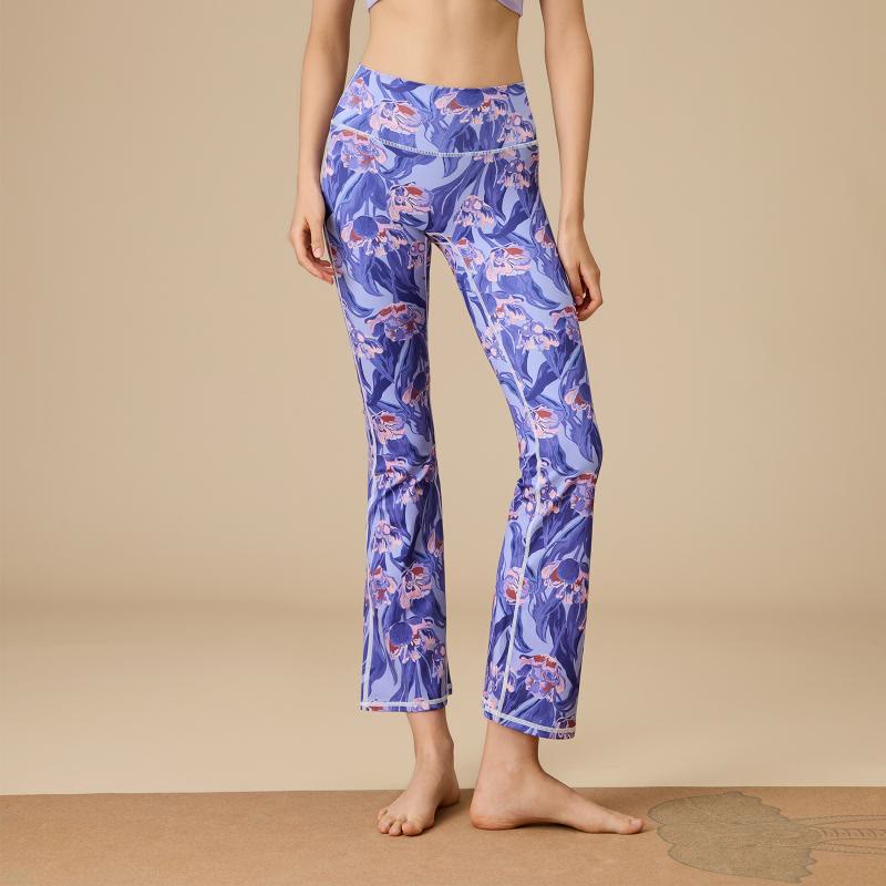 Pantalon de yoga évasé taille haute sculpté pour femme Olivenorma - Pivoine pourpre-bleu - XL - image 16