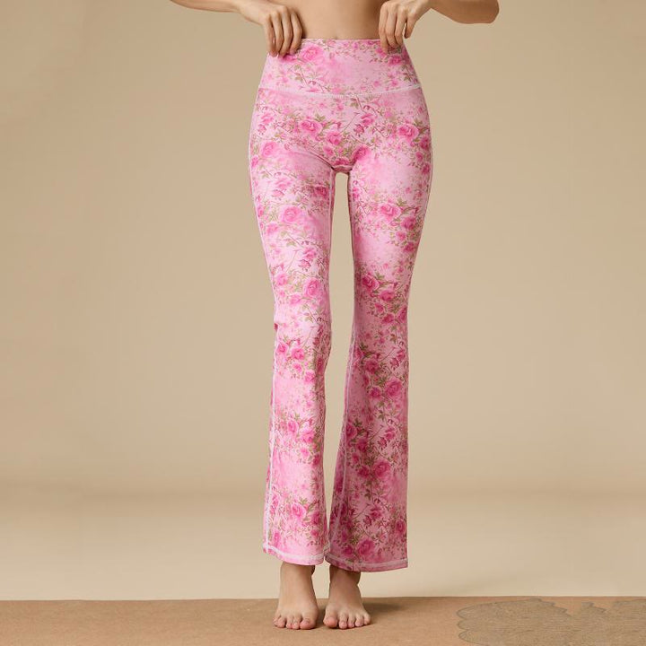 Pantalon de yoga évasé taille haute sculpté pour femme Olivenorma - Rose rose - XL - image 8
