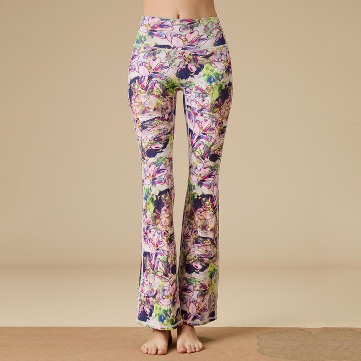 Pantalon de yoga évasé taille haute sculpté pour femme Olivenorma - Bourgeon peint - XL - image 3