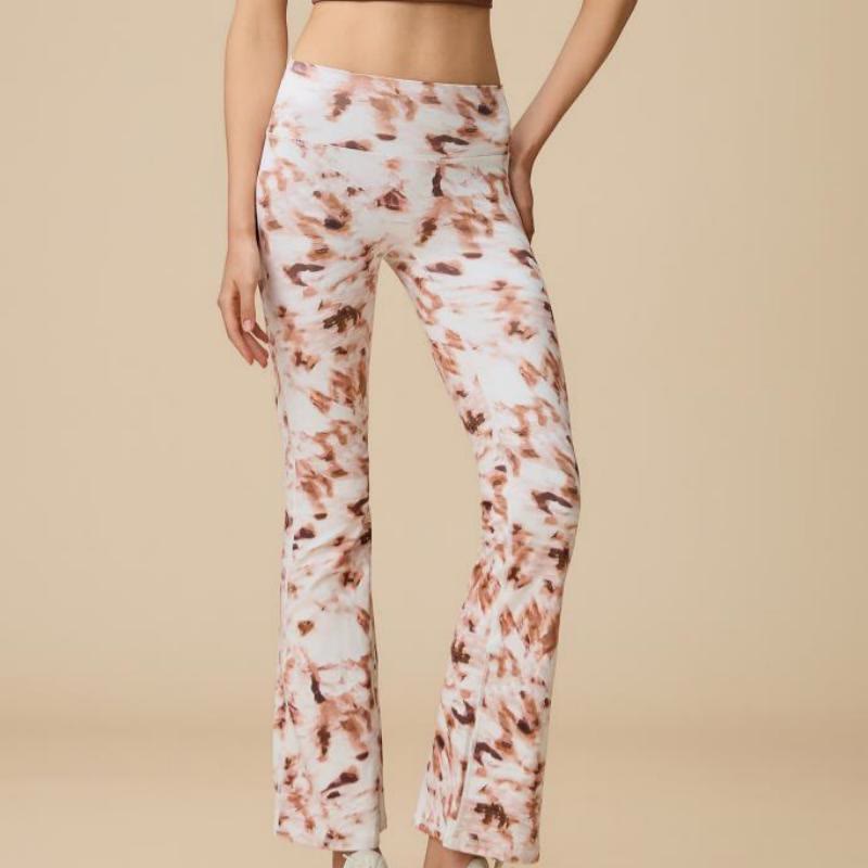 Pantalon de yoga évasé taille haute sculpté pour femme Olivenorma - Motif Longyan brun - XL - image 30