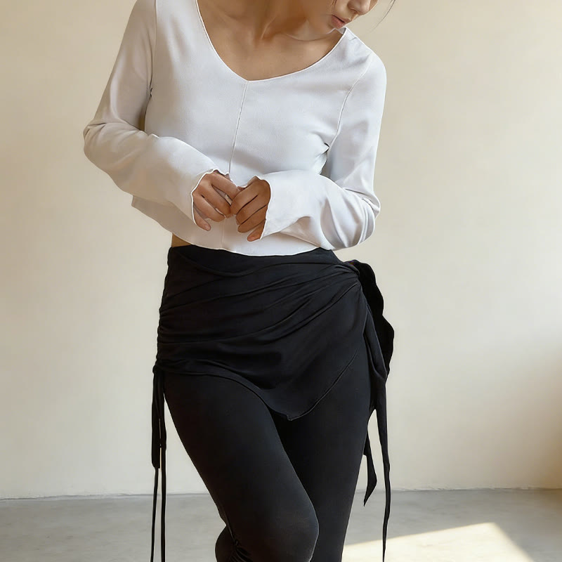 Pantalon évasé élégant à taille haute et détail noué pour femme Olivenorma - image 7