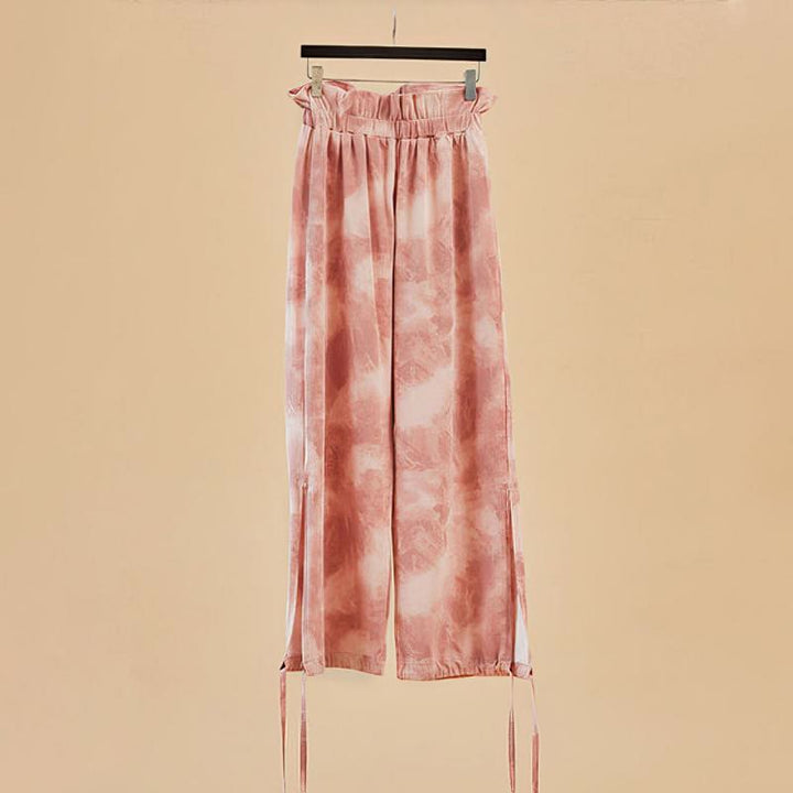 Pantalon de yoga Olivenorma pour femme, imprimé encre, à nouer droit - Rouge - XL - image 1