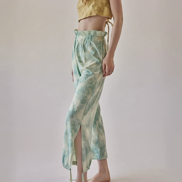 Pantalon de yoga Olivenorma pour femme, imprimé encre, à nouer droit - image 11