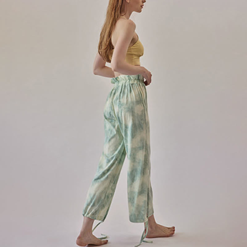 Pantalon de yoga Olivenorma pour femme, imprimé encre, à nouer droit - image 12