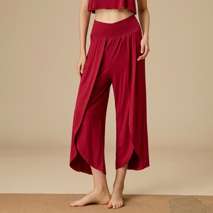 Pantalon Olivenorma pour femme en bambou à taille élastique - Rouge - XL - image 4