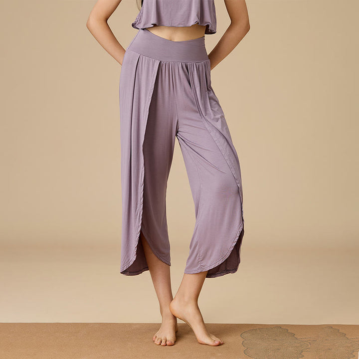 Pantalon Olivenorma pour femme en bambou à taille élastique - Violet - XL - image 0