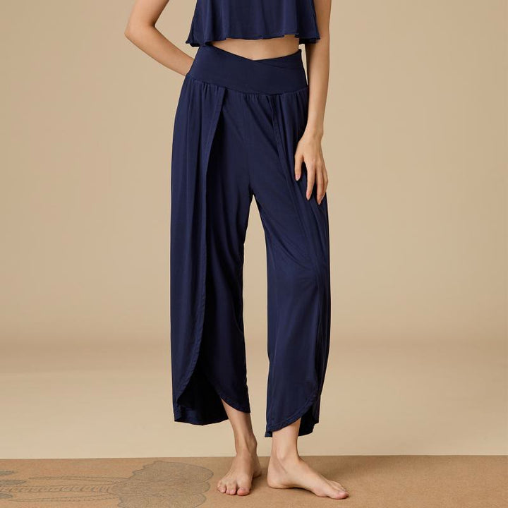 Pantalon Olivenorma pour femme en bambou à taille élastique - Bleu marine - XL - image 6