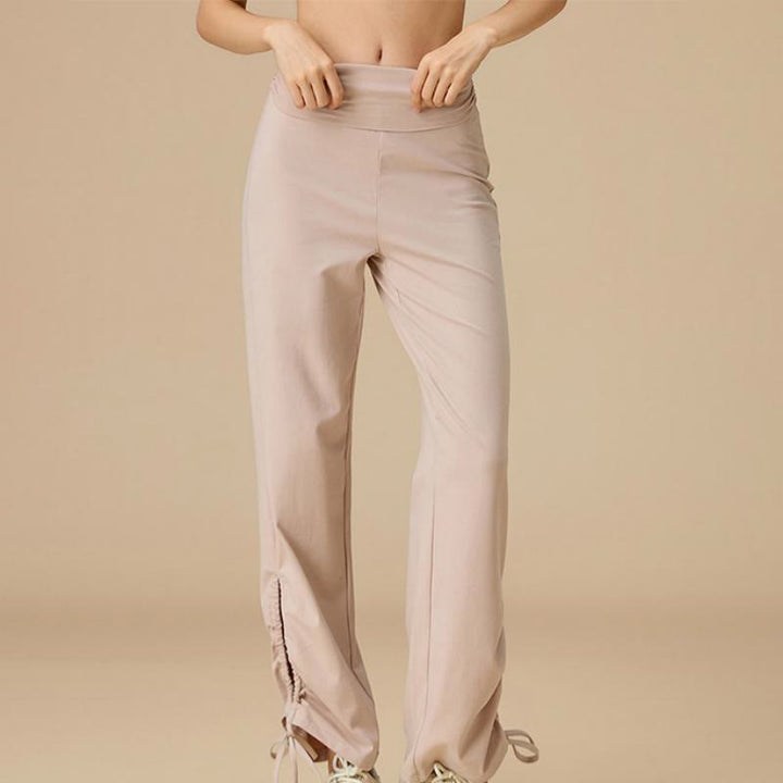 Pantalon Olivenorma pour femme, taille haute, jambes larges et aérées, avec cordon de serrage - image 10