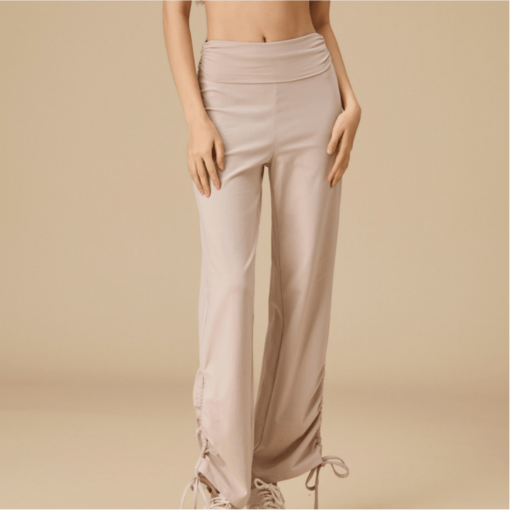 Pantalon Olivenorma pour femme, taille haute, jambes larges et aérées, avec cordon de serrage - image 11