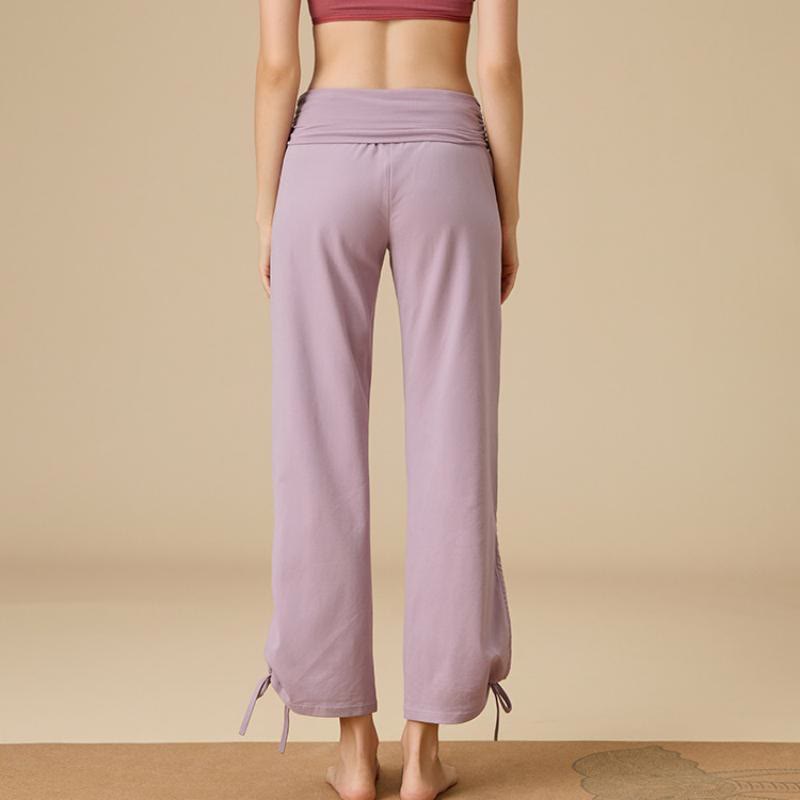 Pantalon Olivenorma pour femme, taille haute, jambes larges et aérées, avec cordon de serrage - image 8