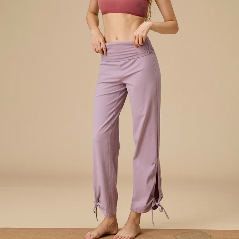 Pantalon Olivenorma pour femme, taille haute, jambes larges et aérées, avec cordon de serrage - image 7