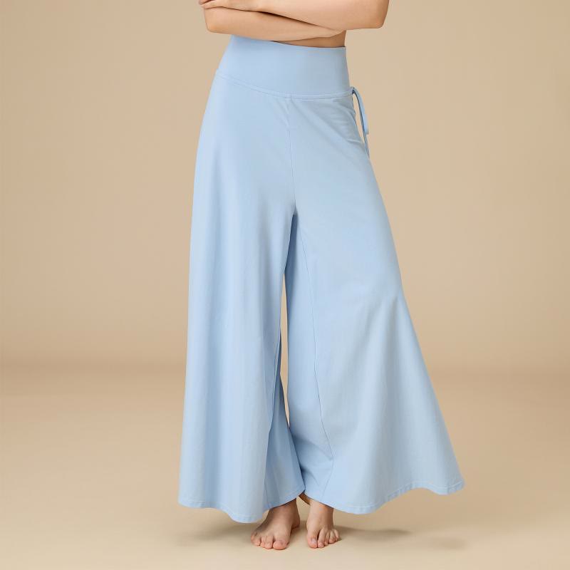 Pantalon Olivenorma Zen Flow pour femme, taille haute et jambes larges - Bleu - XL - image 5