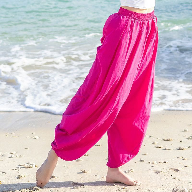 Pantalon harem de yoga pour femmes Olivenorma - Rose rouge - XL - image 8