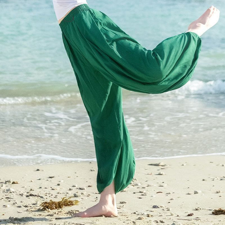 Pantalon harem de yoga pour femmes Olivenorma - Vert gazon - XL - image 6