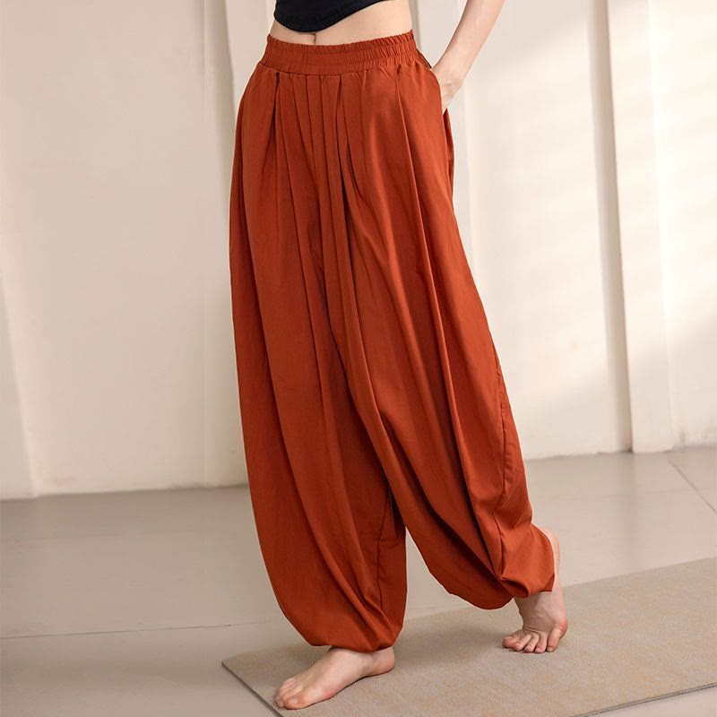 Pantalon harem de yoga pour femmes Olivenorma - Rouge brique - XL - image 0