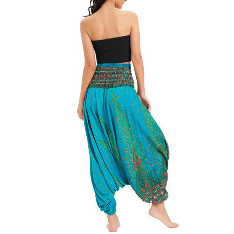 Pantalon de yoga bohème à jambes larges pour femme Olivenorma - Lac Peacock Vert - image 23