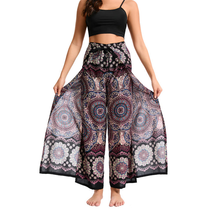 Pantalon large bohème à papillons Olivenorma pour femme - Or noir - image 7